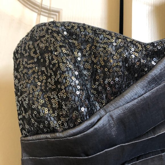 One shoulder silver and sequin dress - Picture 4 of 14